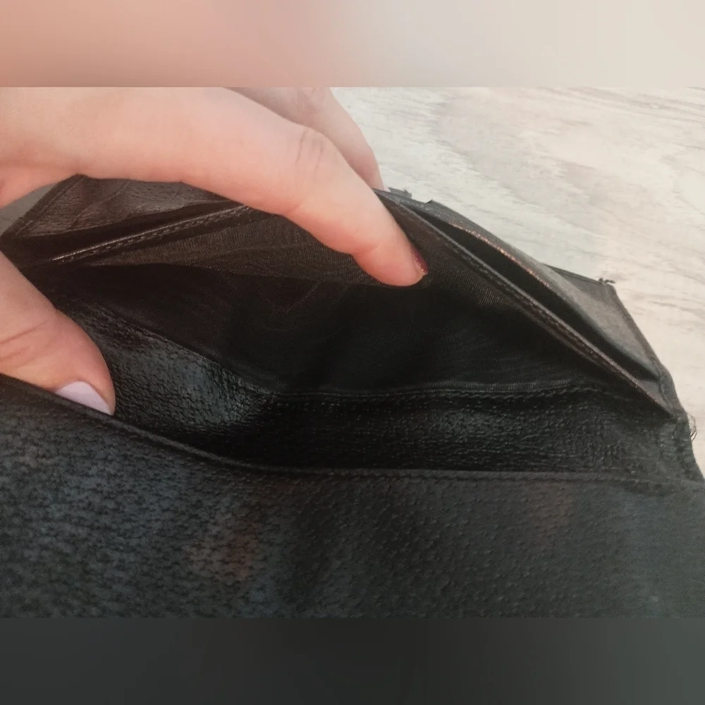 Gucci Authentic Men Eclipse Long Wallet GG Canvas Leather Black Made in Italy